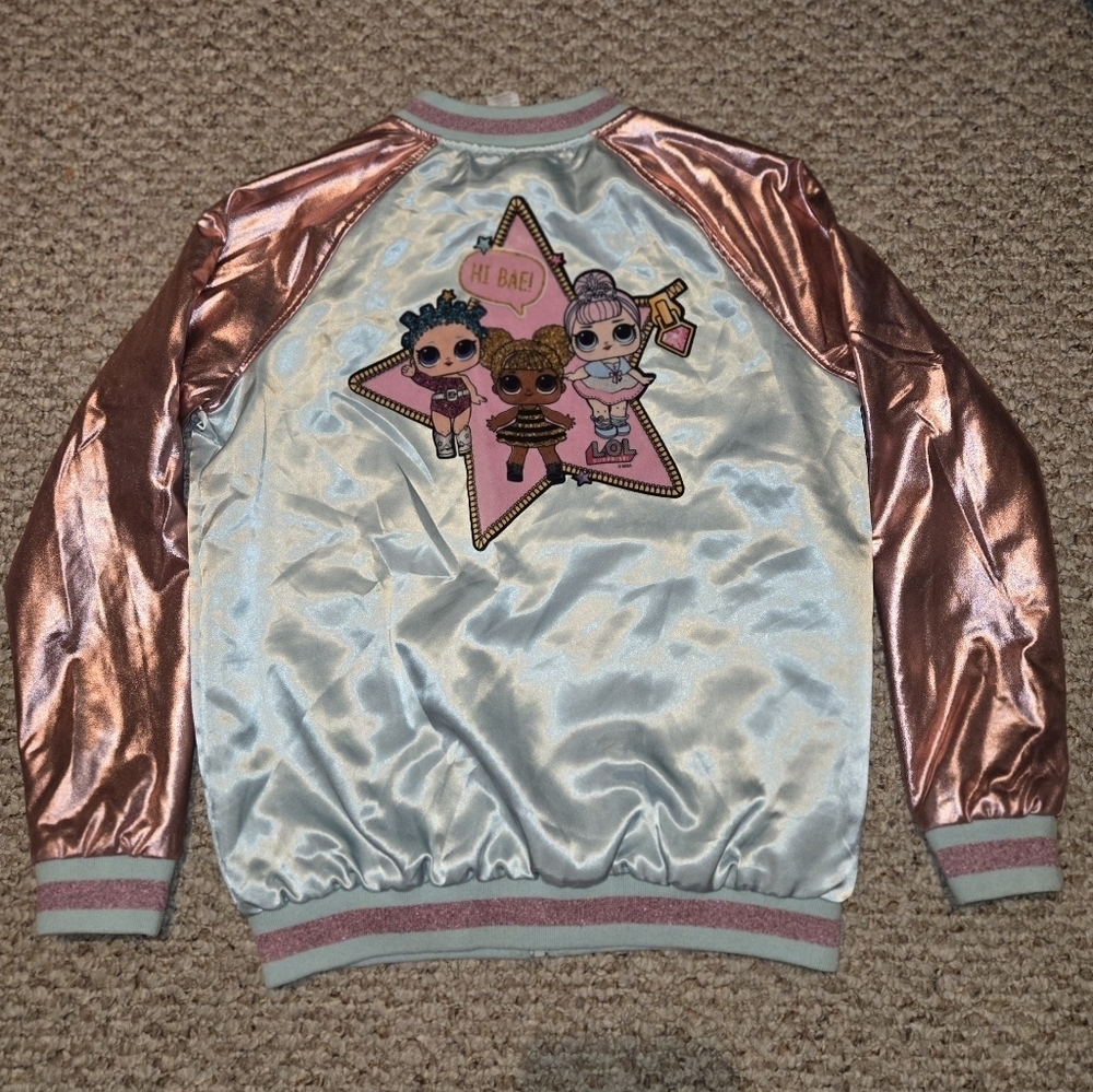 LOL Surprise Dolls Reversible Bomber Jacket Aqua Girl's Size XL